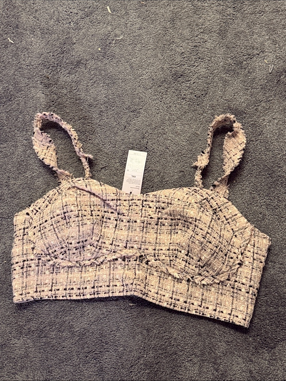wild fable Pink Tweed Bralette Crop Top